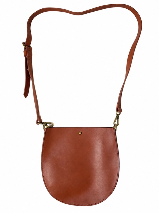 Madewell Handbags - Madewell Cognac Brown Leather Crossbody saddle Bag Adjustable Strap